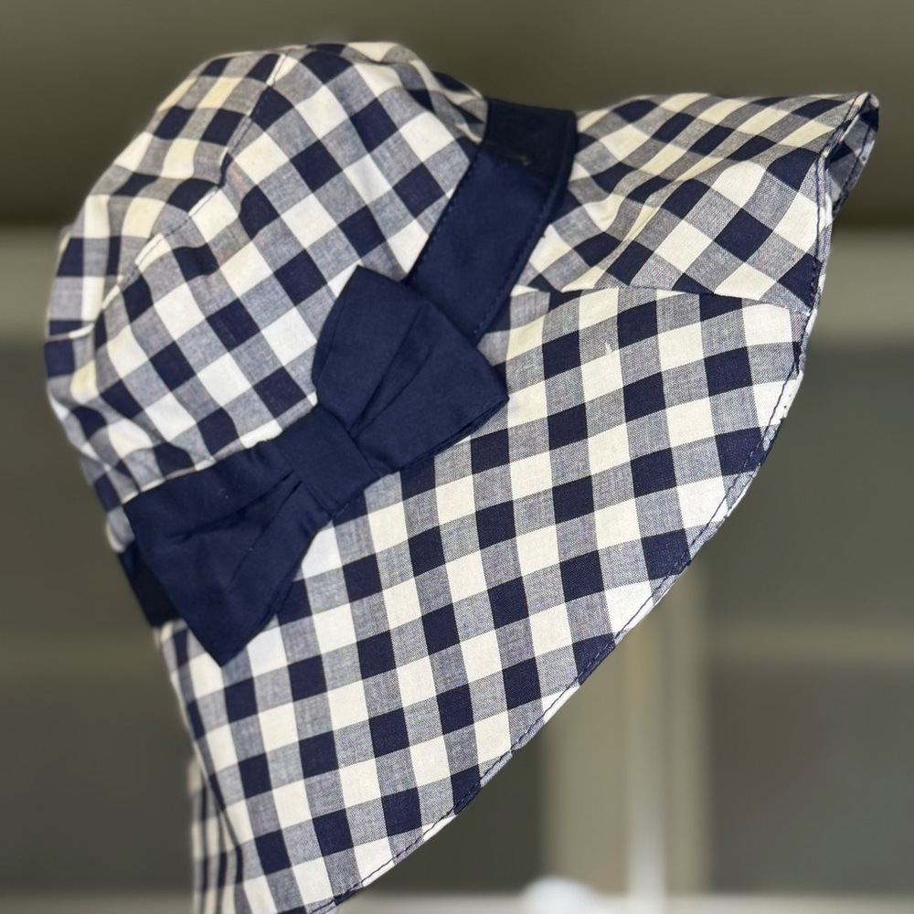 Janie and Jack Navy Checkered Kids Hat